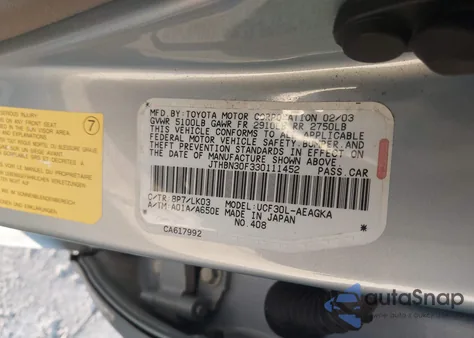 2003 Lexus Ls 430 from USA, damaged, VIN JTHBN30F330111452